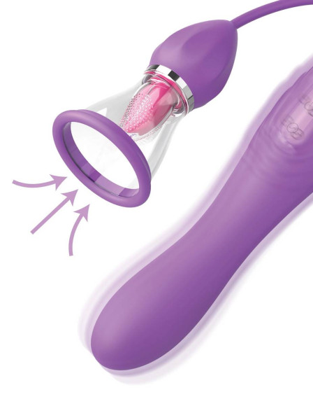 Сиреневый вибростимулятор с помпой и имитатором языка Her Ultimate Pleasure Max Сиреневый вибростимулятор с помпой и имитатором языка Her Ultimate Pleasure Max