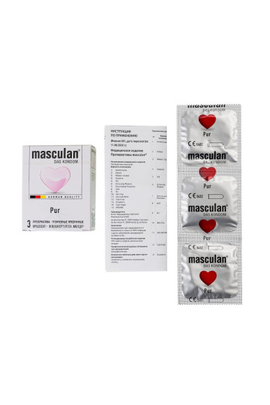 Супертонкие презервативы Masculan Pur - 3 шт. Супертонкие презервативы Masculan Pur - 3 шт.