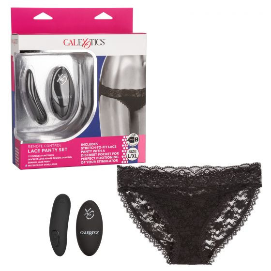Черные кружевные трусики с вибромассажером Remote Control Panty Set L/XL Черные кружевные трусики с вибромассажером Remote Control Panty Set L/XL