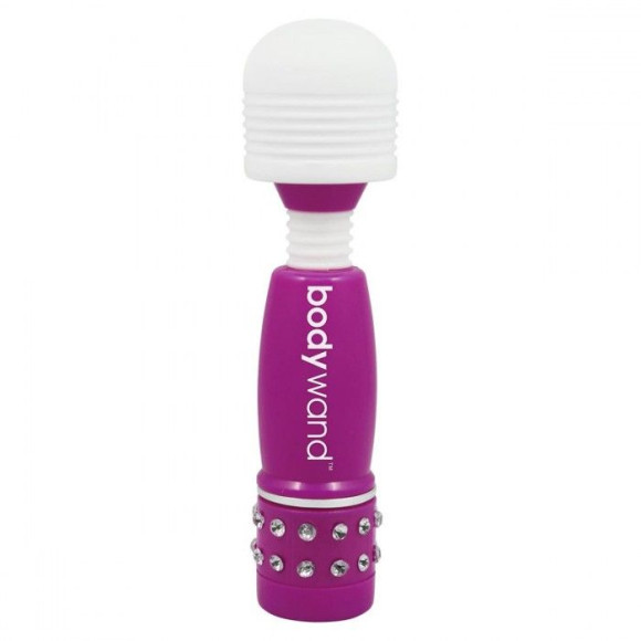 Фиолетово-белый жезловый мини-вибратор с кристаллами Mini Massager Neon Edition Фиолетово-белый жезловый мини-вибратор с кристаллами Mini Massager Neon Edition