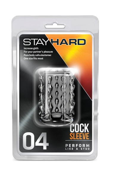 Прозрачная насадка с бороздками STAY HARD COCK SLEEVE 04 CLEAR Прозрачная насадка с бороздками STAY HARD COCK SLEEVE 04 CLEAR