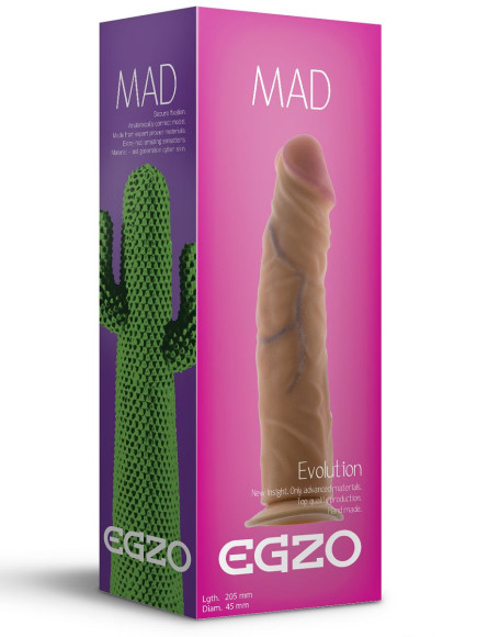 Реалистичный фаллоимитатор без мошонки Mad Cactus - 20,5 см. Реалистичный фаллоимитатор без мошонки Mad Cactus - 20,5 см.