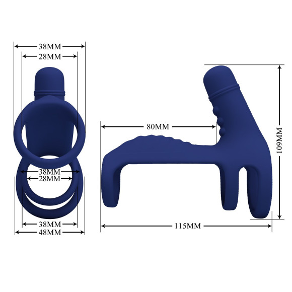 Синяя вибронасадка на пенис Vibrating Penis Sling Синяя вибронасадка на пенис Vibrating Penis Sling