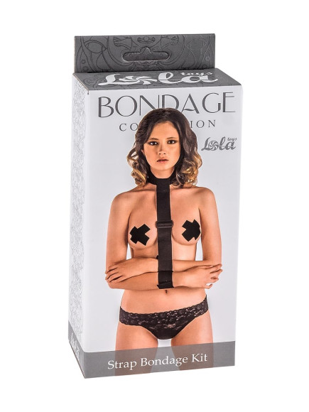 Ошейник с длинной лентой и наручниками Strap Bondage Kit One Size Ошейник с длинной лентой и наручниками Strap Bondage Kit One Size