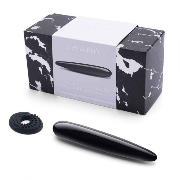 Массажер Le Wand Crystal Slim Wand из черного обсидиана Массажер Le Wand Crystal Slim Wand из черного обсидиана