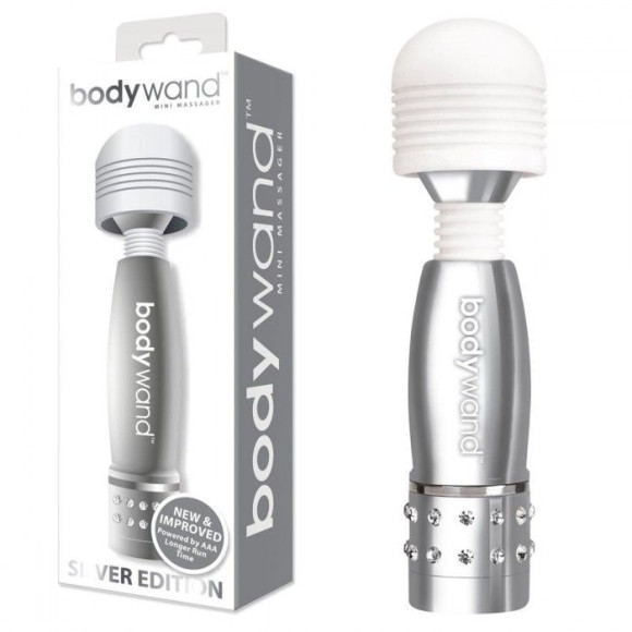 Серебристый жезловый мини-вибратор с кристаллами Mini Massager Silver Edition Серебристый жезловый мини-вибратор с кристаллами Mini Massager Silver Edition