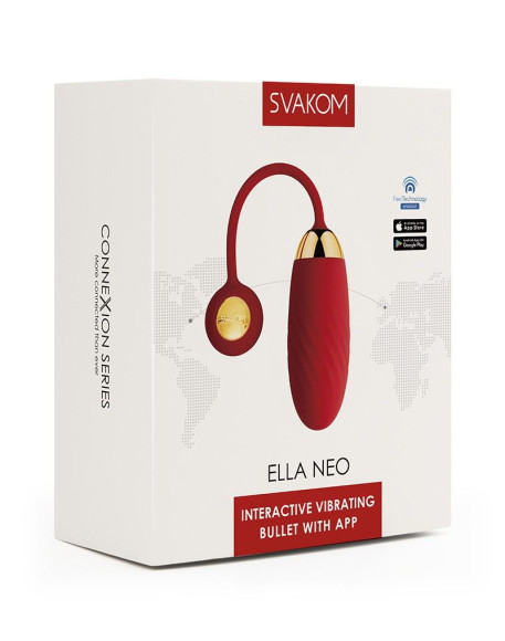 Красное интерактивное виброяйцо Ella Neo Красное интерактивное виброяйцо Ella Neo