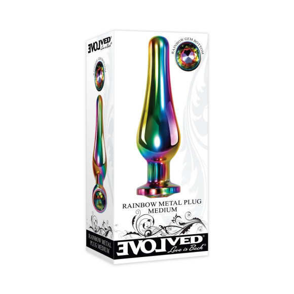 Радужная металлическая пробка Rainbow Metal Plug Medium - 11,1 см. Радужная металлическая пробка Rainbow Metal Plug Medium - 11,1 см.