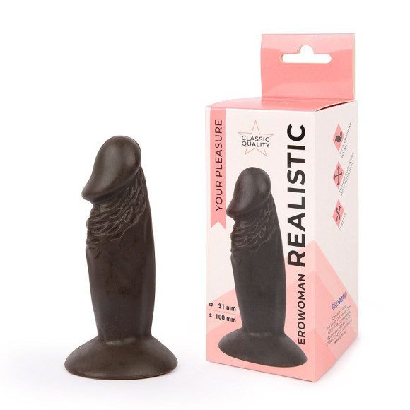Реалистичный коричневый анальный фаллоимитатор Erowoman на присоске Реалистичный коричневый анальный фаллоимитатор Erowoman на присоске