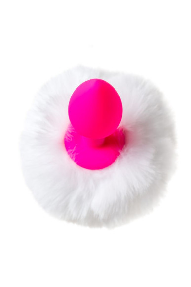 Розовая анальная втулка Sweet bunny с белым пушистым хвостиком Розовая анальная втулка Sweet bunny с белым пушистым хвостиком