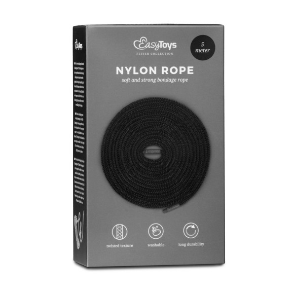 Черная веревка для бондажа Easytoys Bondage Rope - 5 м. Черная веревка для бондажа Easytoys Bondage Rope - 5 м.