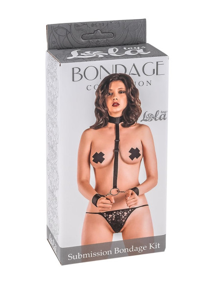 Ошейник с длинной лентой и отстегивающимися наручниками Submission Bondage Kit One size Ошейник с длинной лентой и отстегивающимися наручниками Submission Bondage Kit One size