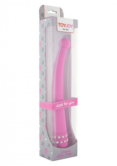 Розовый вибратор DIAMOND INTENSE PROBE - 21,5 см.