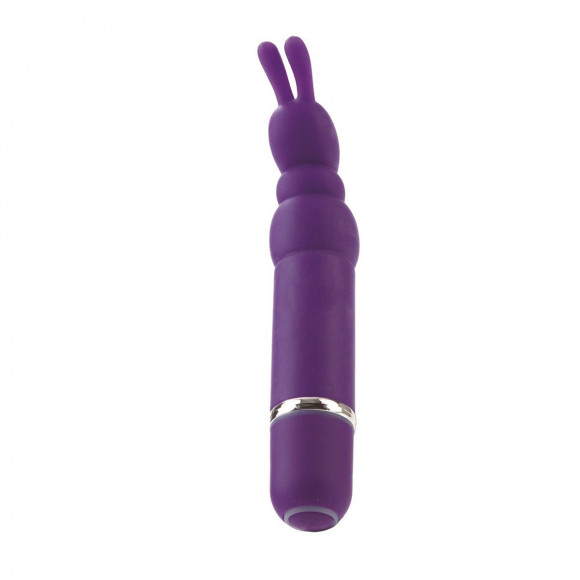 Фиолетовый вибромассажёр с зайчиком на кончике Bounding Bunny - 10,7 см. Фиолетовый вибромассажёр с зайчиком на кончике Bounding Bunny - 10,7 см.