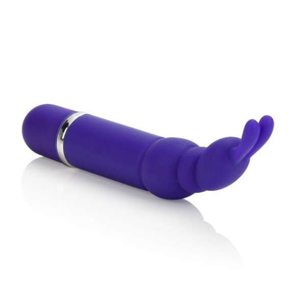 Фиолетовый вибромассажёр с зайчиком на кончике Bounding Bunny - 10,7 см. Фиолетовый вибромассажёр с зайчиком на кончике Bounding Bunny - 10,7 см.