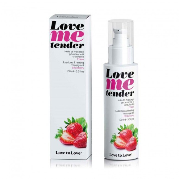 Съедобное согревающее массажное масло Love Me Tender Strawberry с ароматом клубники - 100 мл. Съедобное согревающее массажное масло Love Me Tender Strawberry с ароматом клубники - 100 мл.
