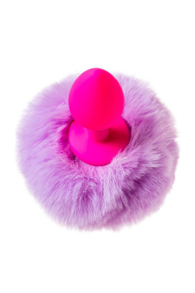 Розовая анальная втулка Sweet bunny с сиреневым пушистым хвостиком Розовая анальная втулка Sweet bunny с сиреневым пушистым хвостиком