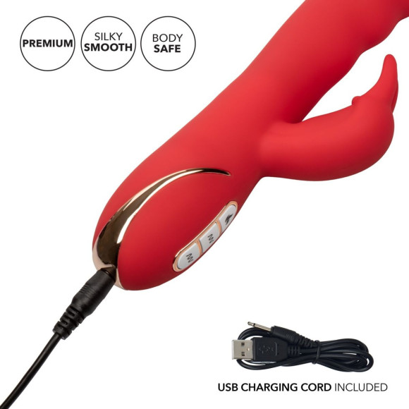 Красный вибромассажер-кролик с функцией нагрева Heated Silicone Ultra-Soft Rabbit - 21,5 см. Красный вибромассажер-кролик с функцией нагрева Heated Silicone Ultra-Soft Rabbit - 21,5 см.