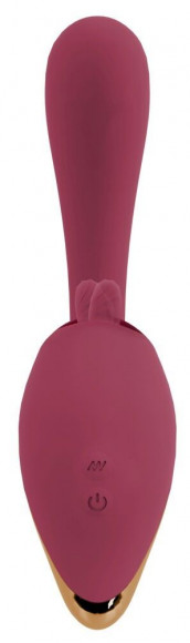 Малиновый вибратор с подвижными язычками 2 Function Vibrator - 20,6 см.