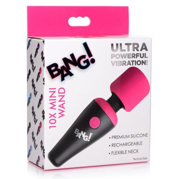 Розово-черный мини-вибромассажер 10X Vibrating Mini Silicone Wand Розово-черный мини-вибромассажер 10X Vibrating Mini Silicone Wand