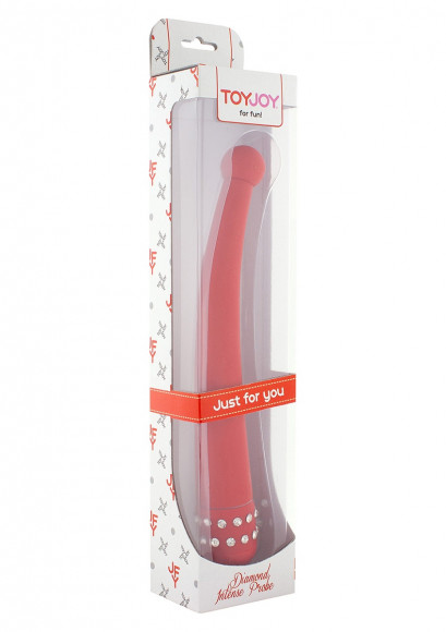 Красный вибратор DIAMOND INTENSE PROBE - 21,5 см.