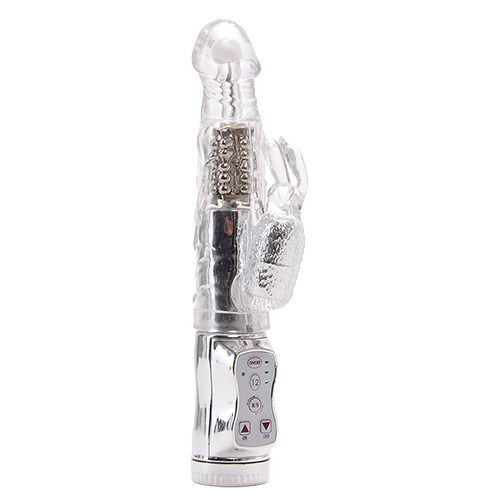 Прозрачный вибратор-ротатор MAGIC TALES SILVER STAR RABBIT - 20,5 см. Прозрачный вибратор-ротатор MAGIC TALES SILVER STAR RABBIT - 20,5 см.
