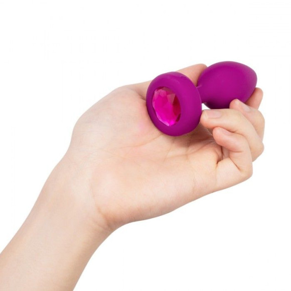 Ярко-розовая анальная вибровтулка с кристаллом Vibrating Jewel Plug S/M - 10 см. Ярко-розовая анальная вибровтулка с кристаллом Vibrating Jewel Plug S/M - 10 см.