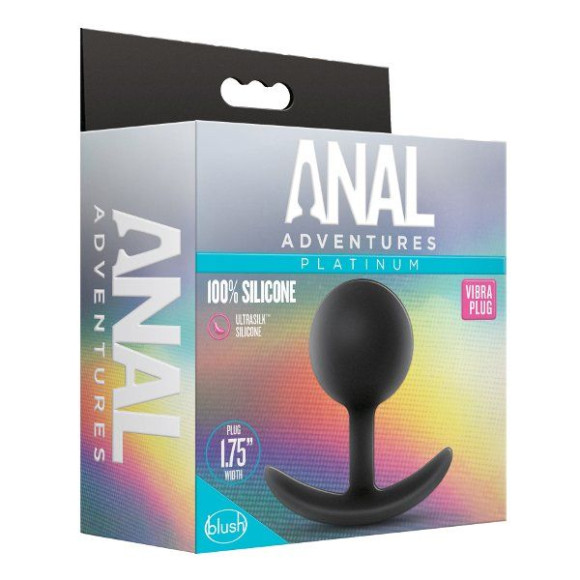 Черная анальная пробка Silicone Vibra Plug - 8,9 см. Черная анальная пробка Silicone Vibra Plug - 8,9 см.