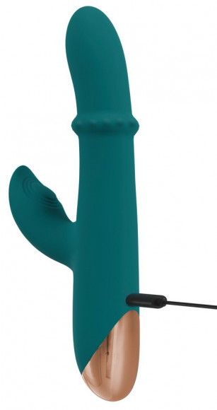 Зеленый вибратор-кролик с подвижным кольцом Thumping Rabbit Vibrator - 22,7 см. Зеленый вибратор-кролик с подвижным кольцом Thumping Rabbit Vibrator - 22,7 см.