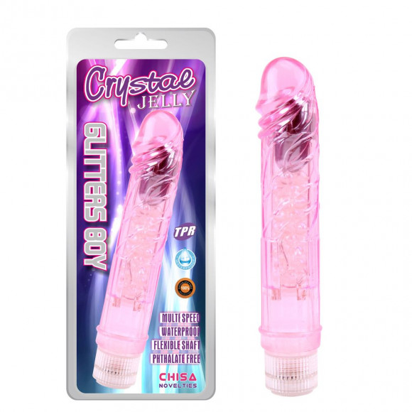 Розовый вибратор Glitters Boy - 26,5 см. Розовый вибратор Glitters Boy - 26,5 см.