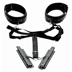 Черная бондажная система Acquire Easy Access Thigh Harness with Wrist Cuffs Черная бондажная система Acquire Easy Access Thigh Harness with Wrist Cuffs