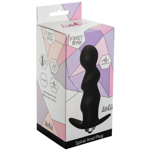 Чёрная фигурная анальная вибропробка Spiral Anal Plug - 12 см. Чёрная фигурная анальная вибропробка Spiral Anal Plug - 12 см.