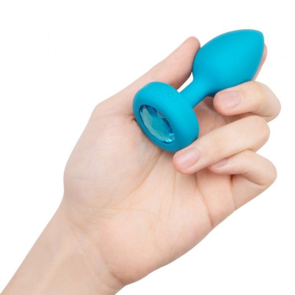 Бирюзовая анальная вибровтулка с кристаллом Vibrating Jewel Plug S/M - 10 см. Бирюзовая анальная вибровтулка с кристаллом Vibrating Jewel Plug S/M - 10 см.