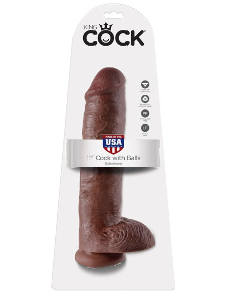 Коричневый фаллоимитатор-гигант на присоске 11 Cock with Balls - 28 см. Коричневый фаллоимитатор-гигант на присоске 11 Cock with Balls - 28 см.