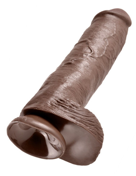 Коричневый фаллоимитатор-гигант на присоске 11 Cock with Balls - 28 см. Коричневый фаллоимитатор-гигант на присоске 11 Cock with Balls - 28 см.
