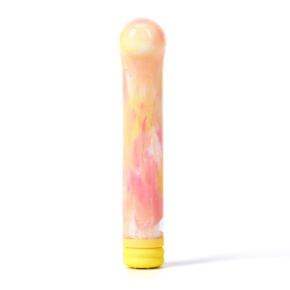 Желтый компактный вибратор из стекла Magic Cane - 12 см. Желтый компактный вибратор из стекла Magic Cane - 12 см.