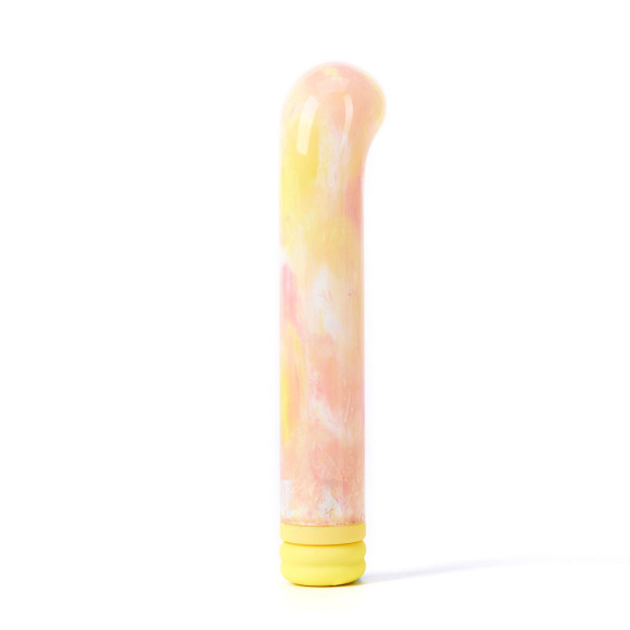 Желтый компактный вибратор из стекла Magic Cane - 12 см. Желтый компактный вибратор из стекла Magic Cane - 12 см.