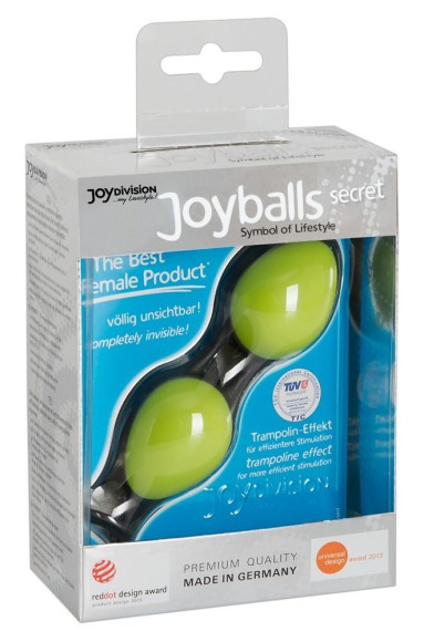 Зелёные вагинальные шарики на чёрной сцепке Joyballs Secret Зелёные вагинальные шарики на чёрной сцепке Joyballs Secret