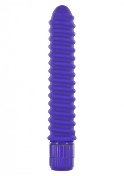 Фиолетовый вибромассажер FUNKY RIBBED VIBE - 15 см. Фиолетовый вибромассажер FUNKY RIBBED VIBE - 15 см.