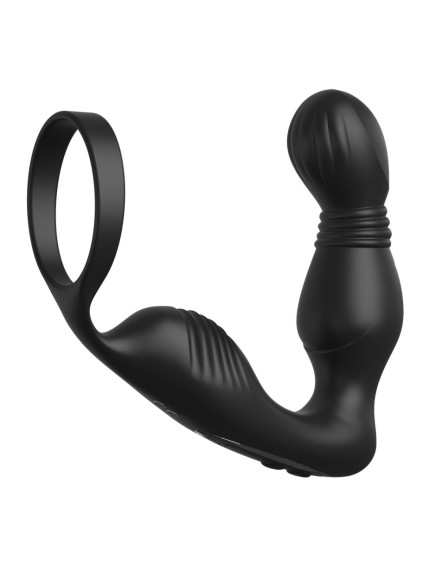 Черный вибростимулятор простаты с эрекционным кольцом Ass-Gasm Pro P-Spot Milker Черный вибростимулятор простаты с эрекционным кольцом Ass-Gasm Pro P-Spot Milker