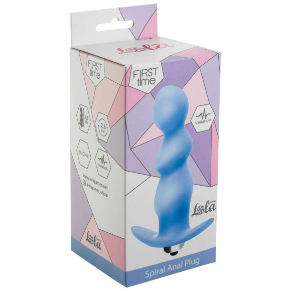 Голубая фигурная анальная вибропробка Spiral Anal Plug - 12 см. Голубая фигурная анальная вибропробка Spiral Anal Plug - 12 см.