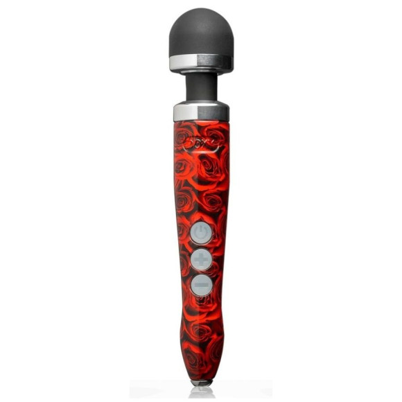 Красный беспроводной wand-вибратор Doxy Die Cast 3R с принтом в виде роз на рукояти - 28 см. Красный беспроводной wand-вибратор Doxy Die Cast 3R с принтом в виде роз на рукояти - 28 см.