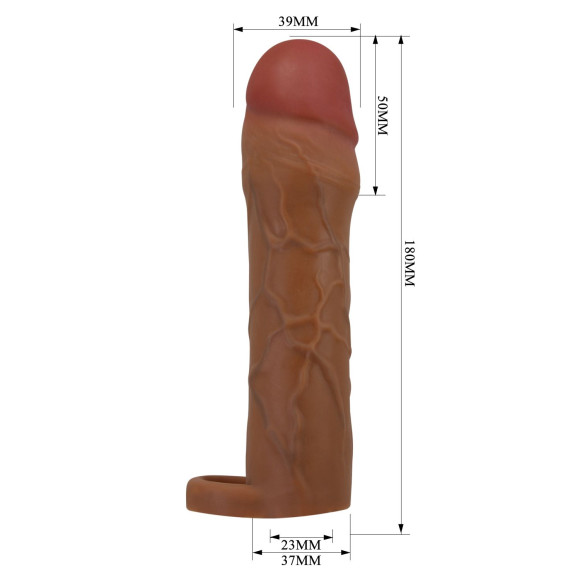 Коричневая насадка на пенис Hani - 18 см. Коричневая насадка на пенис Hani - 18 см.