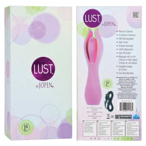 Большой розовый вибратор с лепестками Lust by JOPEN L6 Большой розовый вибратор с лепестками Lust by JOPEN L6