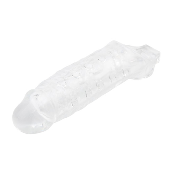 Прозрачная насадка на пенис с подхватом Mighty Sleeve With Ball Loop - 22 см. Прозрачная насадка на пенис с подхватом Mighty Sleeve With Ball Loop - 22 см.