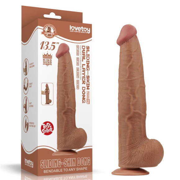 Коричневый фаллоимитатор 13.5 King Sized Sliding Skin Dual Layer Dong - 34 см. Коричневый фаллоимитатор 13.5 King Sized Sliding Skin Dual Layer Dong - 34 см.