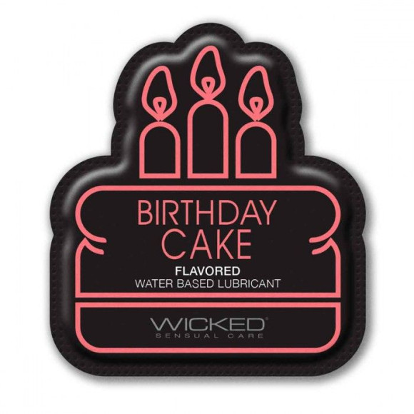 Лубрикант на водной основе со вкусом торта с кремом Wicked Aqua Birthday cake - 3 мл. Лубрикант на водной основе со вкусом торта с кремом Wicked Aqua Birthday cake - 3 мл.
