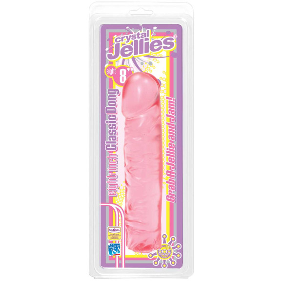 Розовый прозрачный гелевый фаллоимитатор Сristal Jellies - 20 см. Розовый прозрачный гелевый фаллоимитатор Сristal Jellies - 20 см.