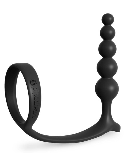 Черная анальная цепочка с эрекционным кольцом Ass-gasm Cockring Anal Beads Черная анальная цепочка с эрекционным кольцом Ass-gasm Cockring Anal Beads