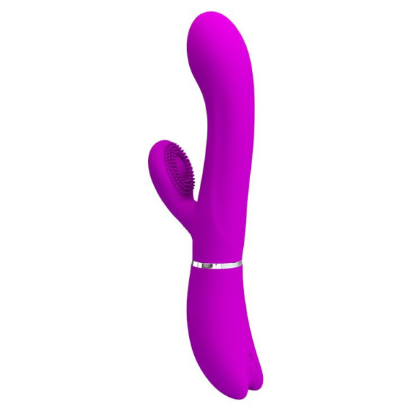 Лиловый вибратор-кролик с подвижной клиторальной щеточкой Clitoris Vibrator - 20,8 см. Лиловый вибратор-кролик с подвижной клиторальной щеточкой Clitoris Vibrator - 20,8 см.